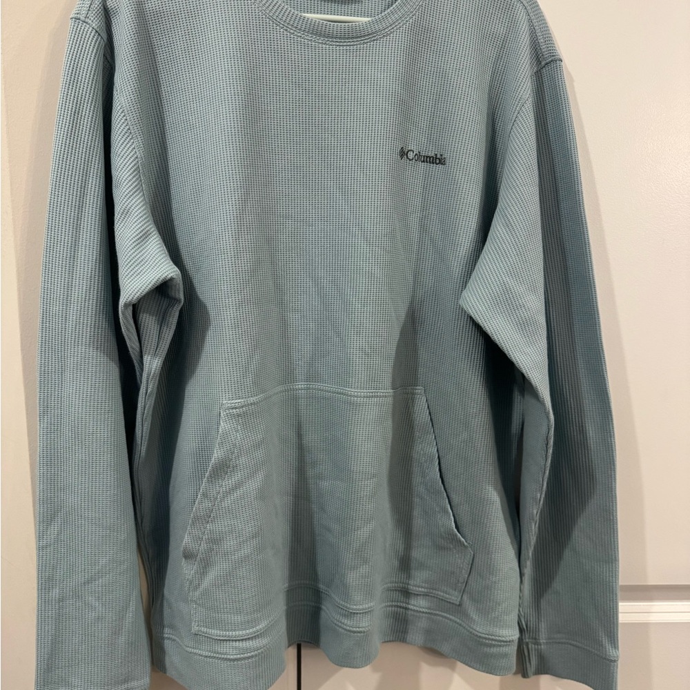 Columbia Light Blue Waffle Knit Top